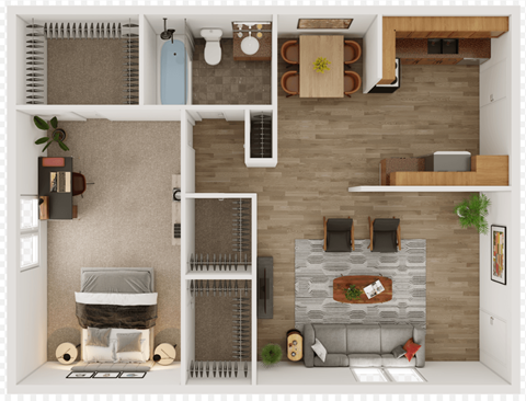 A2 770sqft 1 bedroom apartment at Carisma, Dallas, TX, 75240